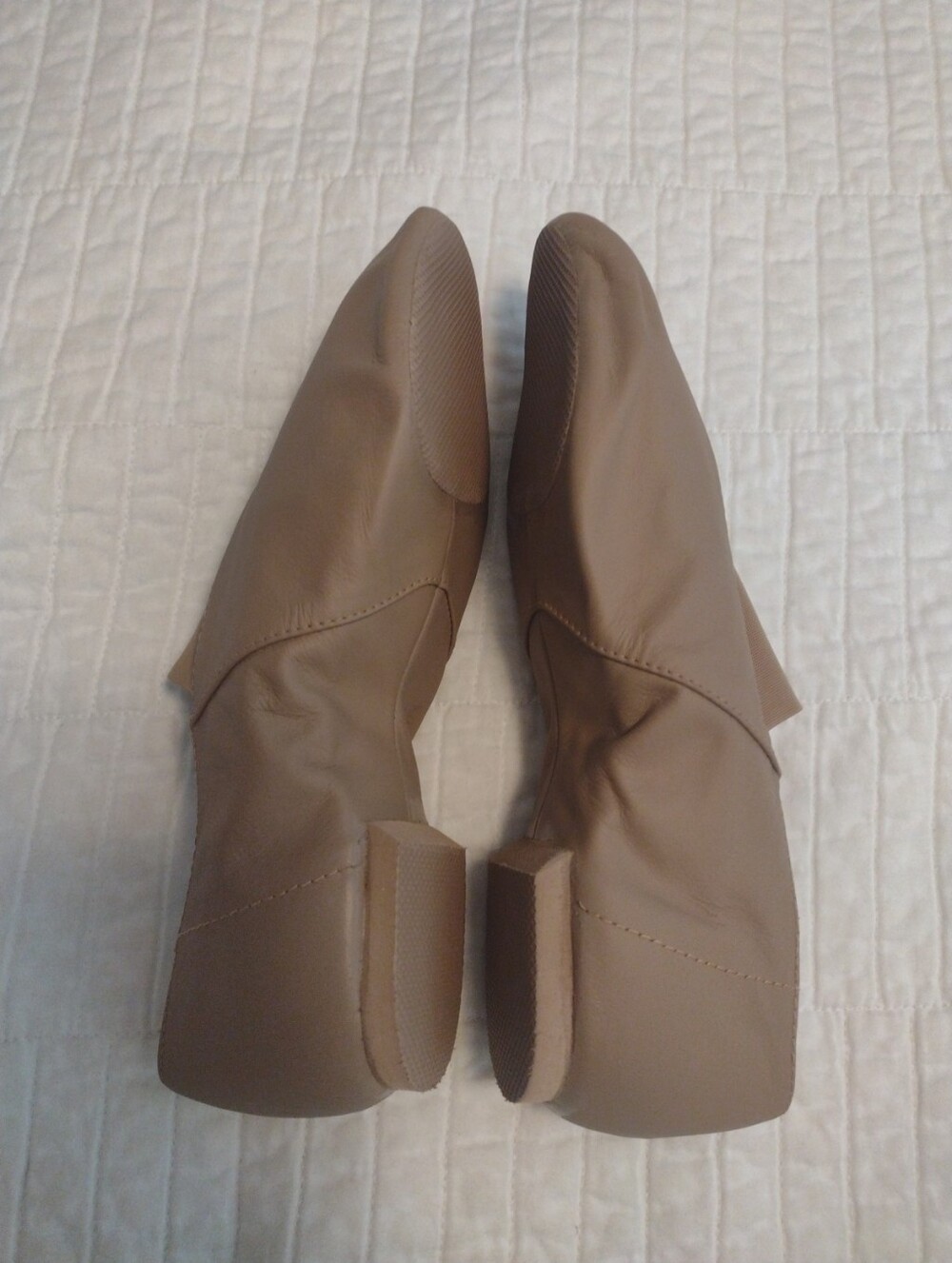 NEW Bloch Ladies 7.5 Super Jazz Slip On Jazz Shoes Tan Genuine Leather Dance - Picture 4 of 8